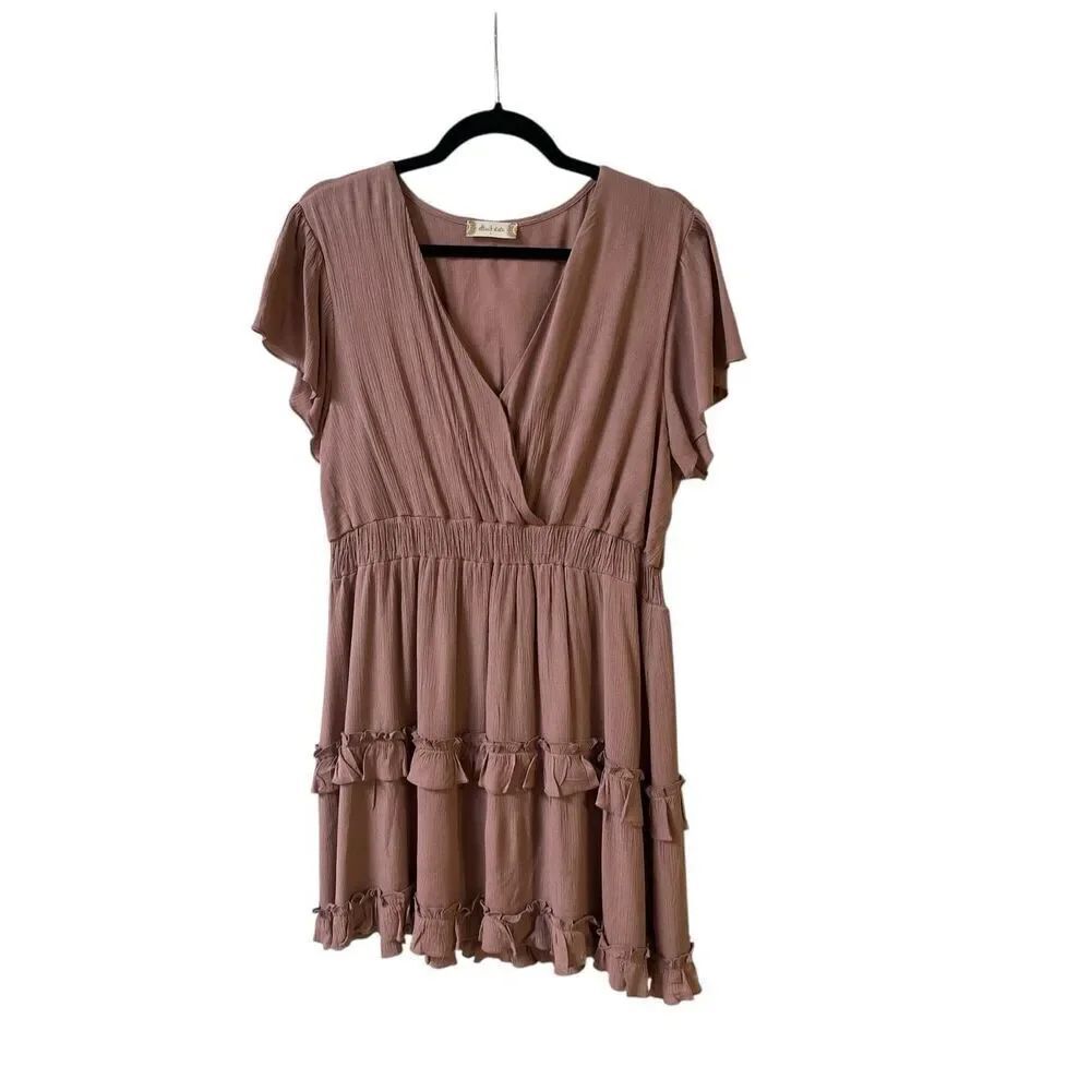 Altar’d State tiered tunic top dusty pink sz Large